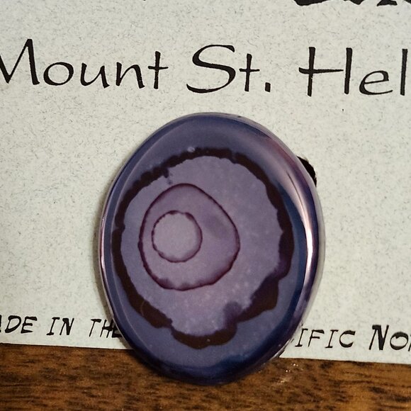 LOVELY Mount St. Helens Ash Art Brooch Iridescent Purple BNIP Rainbow's End Art - Picture 3 of 5
